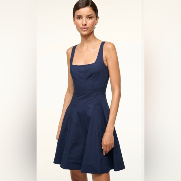 Staud Wells Corset Poplin Mini Dress size 10 - Picture 2 of 12